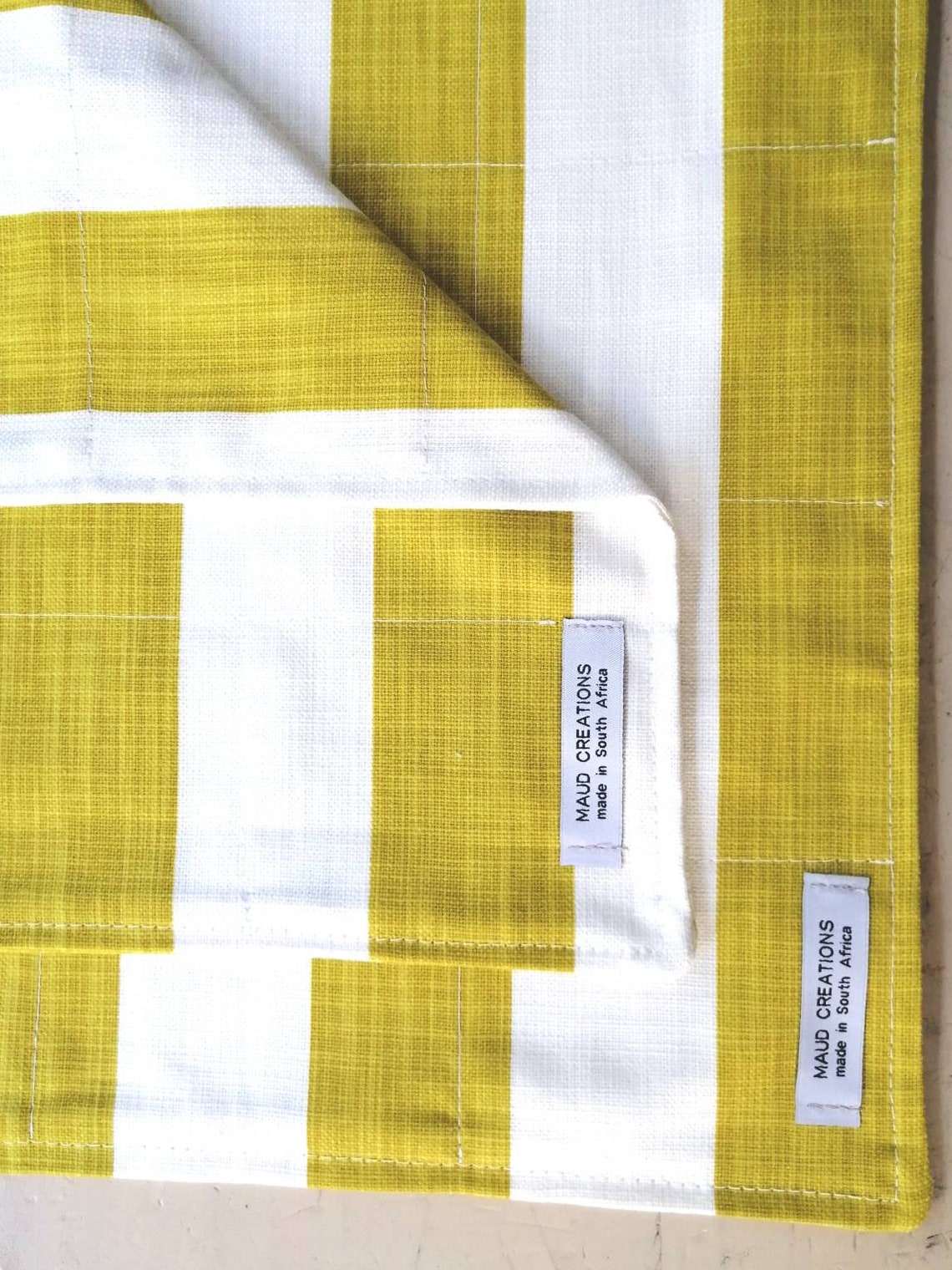 Yellow & White Striped Tablecloth Fabric Table Runner Etsy