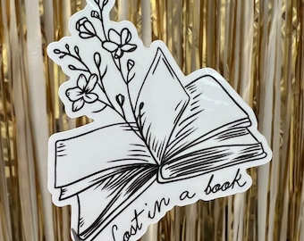 Lost in a Book Vinyl Sticker