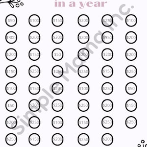 Printable PDF - 52 Week Savings Challenge