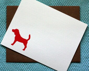 Beagle - Corail - Papeterie pour chien plat imprimable A2