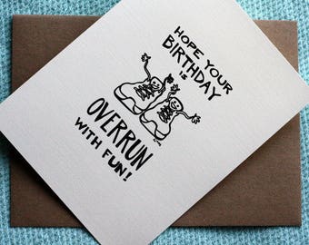 Running with Birthdays - A7 Printable Birthday Card