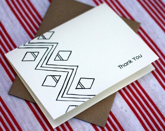 Tribal Notes #2 - A2 Printable Thank You Card (One Design)