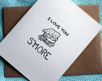 Je t'aime S'More - Carte de Saint Valentin imprimable A7