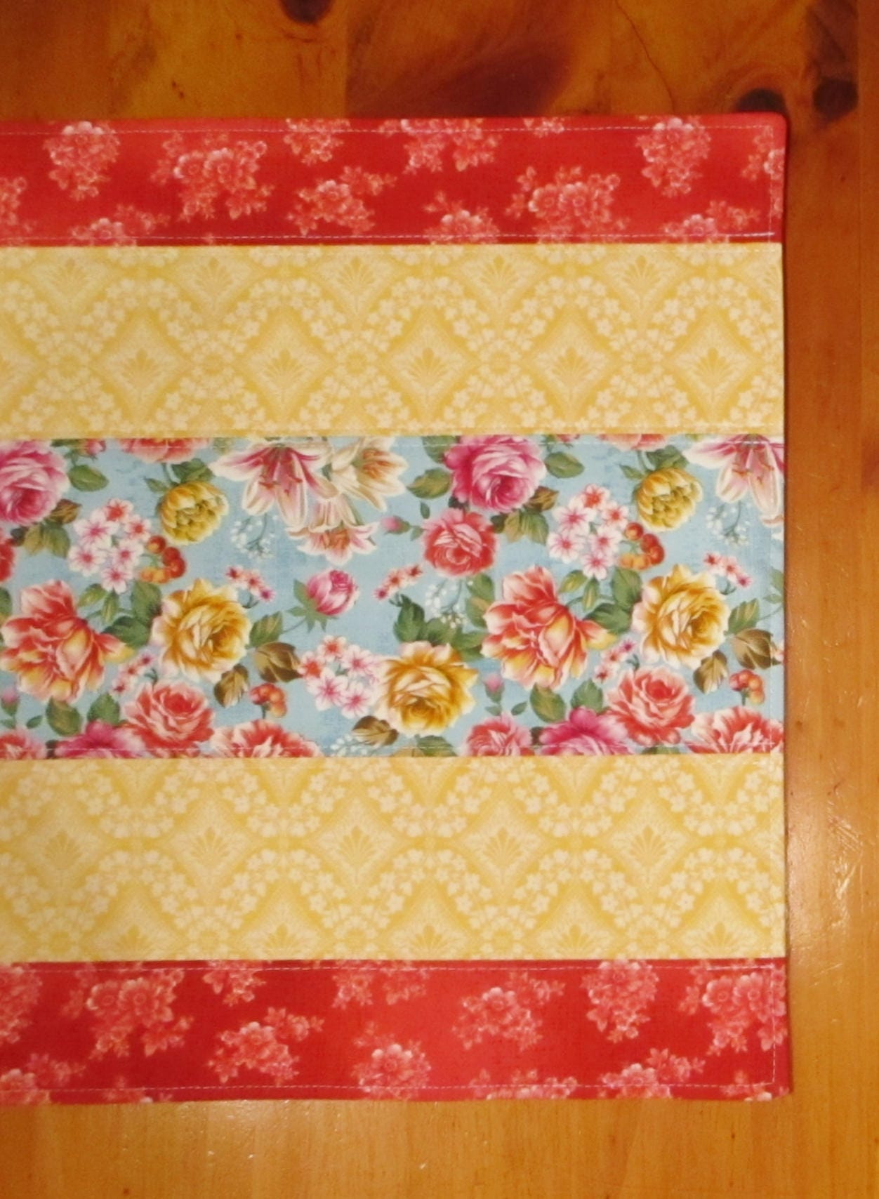 Red, Yellow and Blue 'french Country' Floral Table Runner - Etsy
