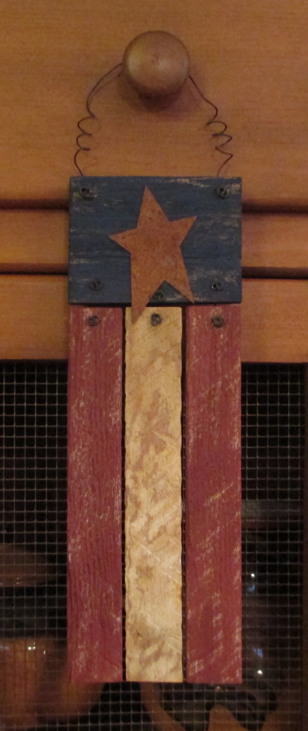 Rustic Wooden American Flag Made From Antique Lath and Reclaimed Fence ...