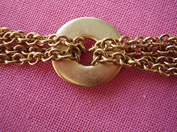 Vintage Multi Chain Gold Tone Necklace - image 5