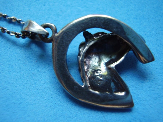 Vintage Sterling Silver Horse Head in Horse Shoe … - image 4