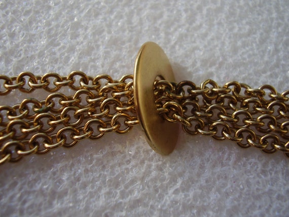 Vintage Multi Chain Gold Tone Necklace - image 3