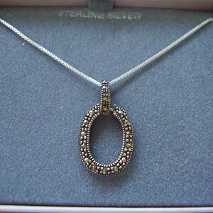 Sterling Silver Marcasite Necklace image 1