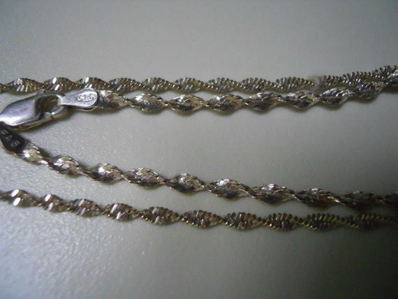 Matching Sterling Silver Twist Bracelet and Anklet - image 1