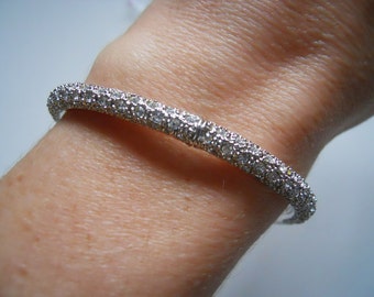 Gorgeous Sparkly Hinged Rhinestone Bangle Bracelet