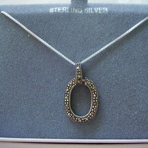 Sterling Silver Marcasite Necklace image 2