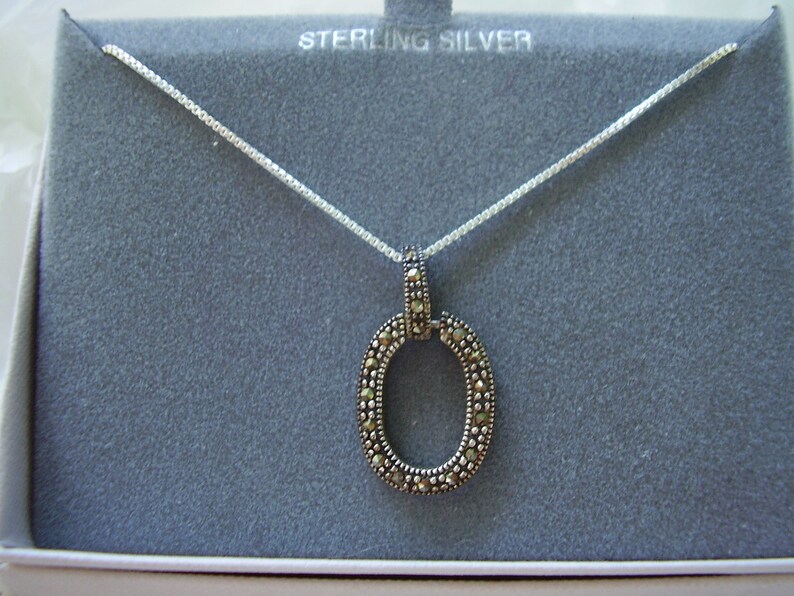 Sterling Silver Marcasite Necklace image 2