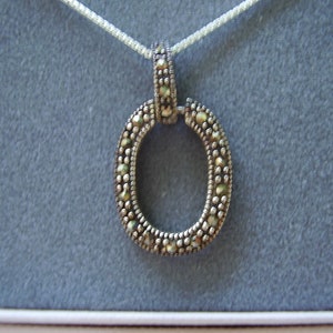 Sterling Silver Marcasite Necklace image 3