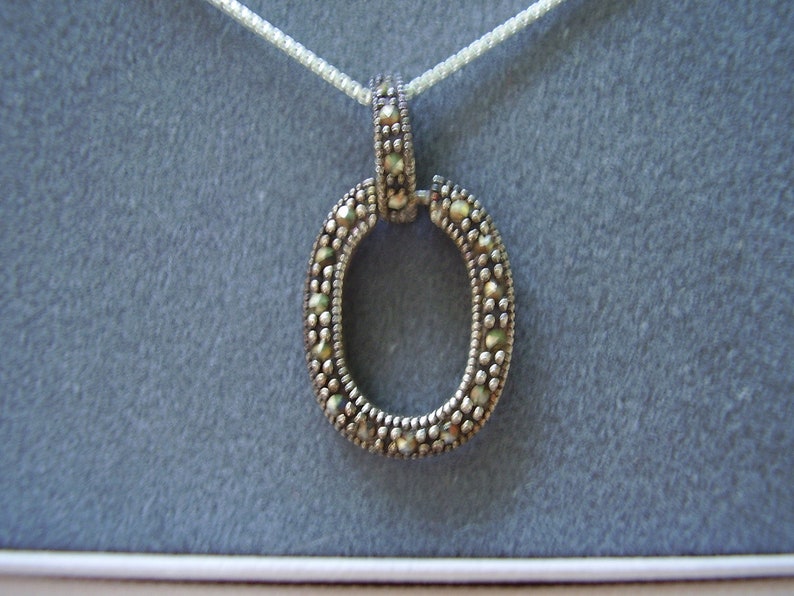 Sterling Silver Marcasite Necklace image 3