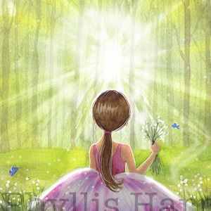 Springtime Magic - Wall Art Print - Customizable Hair Color