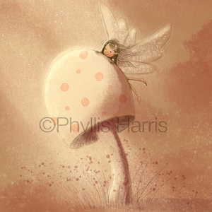 Fairy and Mushroom Art Print