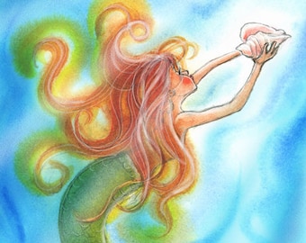 Magical Mermaid Art Print: Archival Quality Fine Art Paper