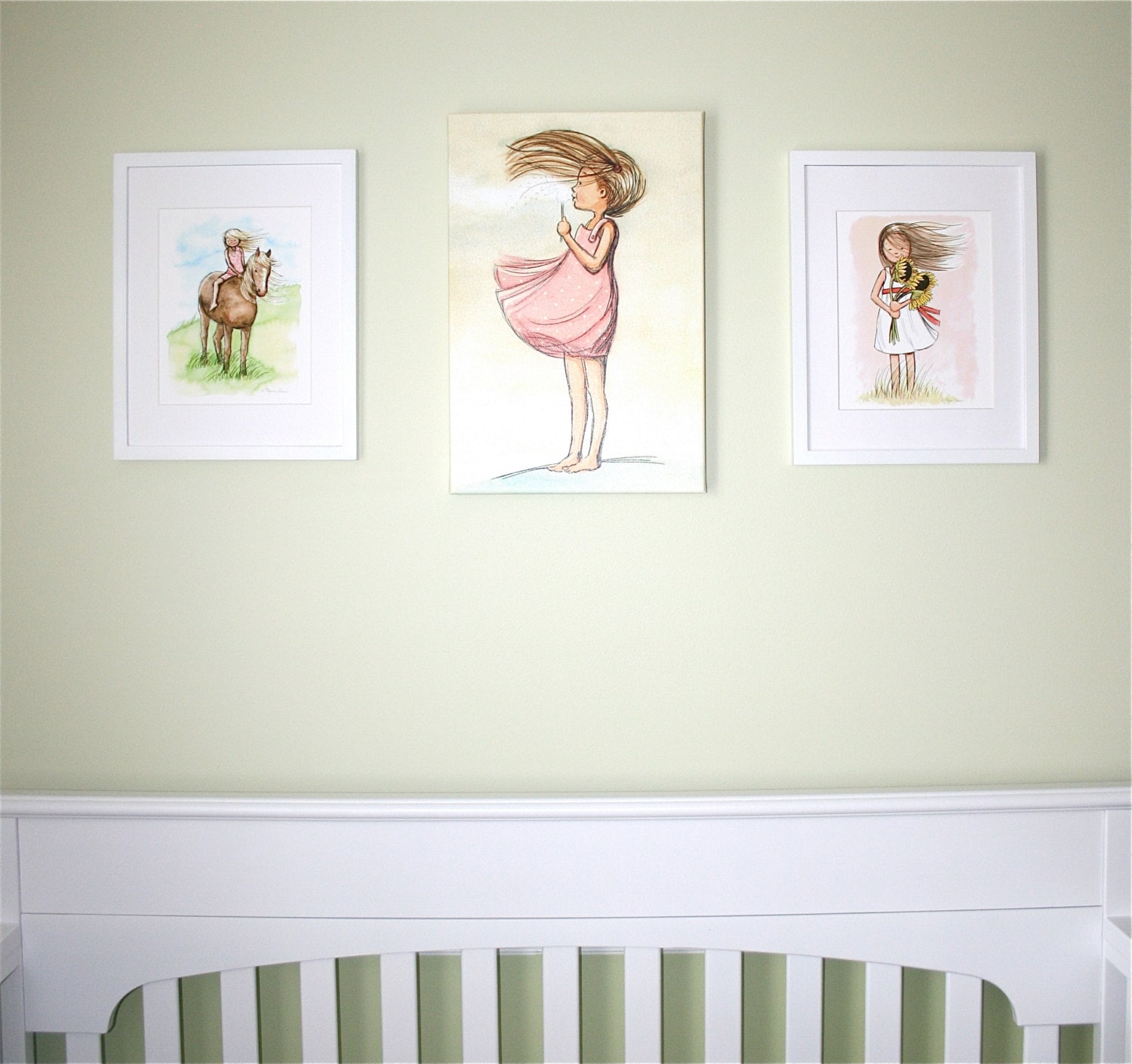 Children's Wall Art Print Girl's Room Art Horse Etsy
