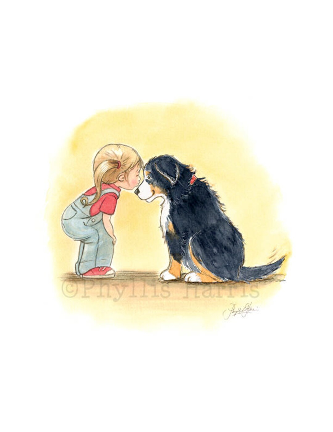 Bernese Mountain Dog Art Print: Girl and Dog Friendship, Kid's Room Decor -  Etsy New Zealand, image size:1080x1398