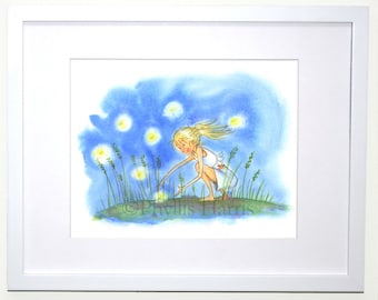 Children's Wall Art - The Essence of Summer - Fireflies- Girl's room decor