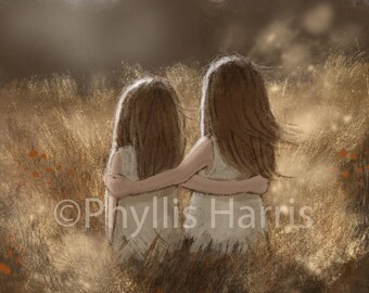 Sister's Bond 3 - Wall Art Decor - Art Print