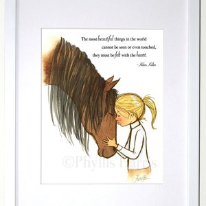 Girl's Horse Wall Art Customizable Hair Color offered with or without text Equestrian image 2