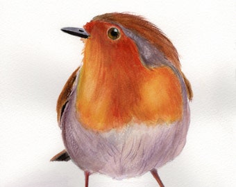 Robin/ Bird/ Art / SFA / Original hand painted bird Watercolour painting / Wildlife / European Robin