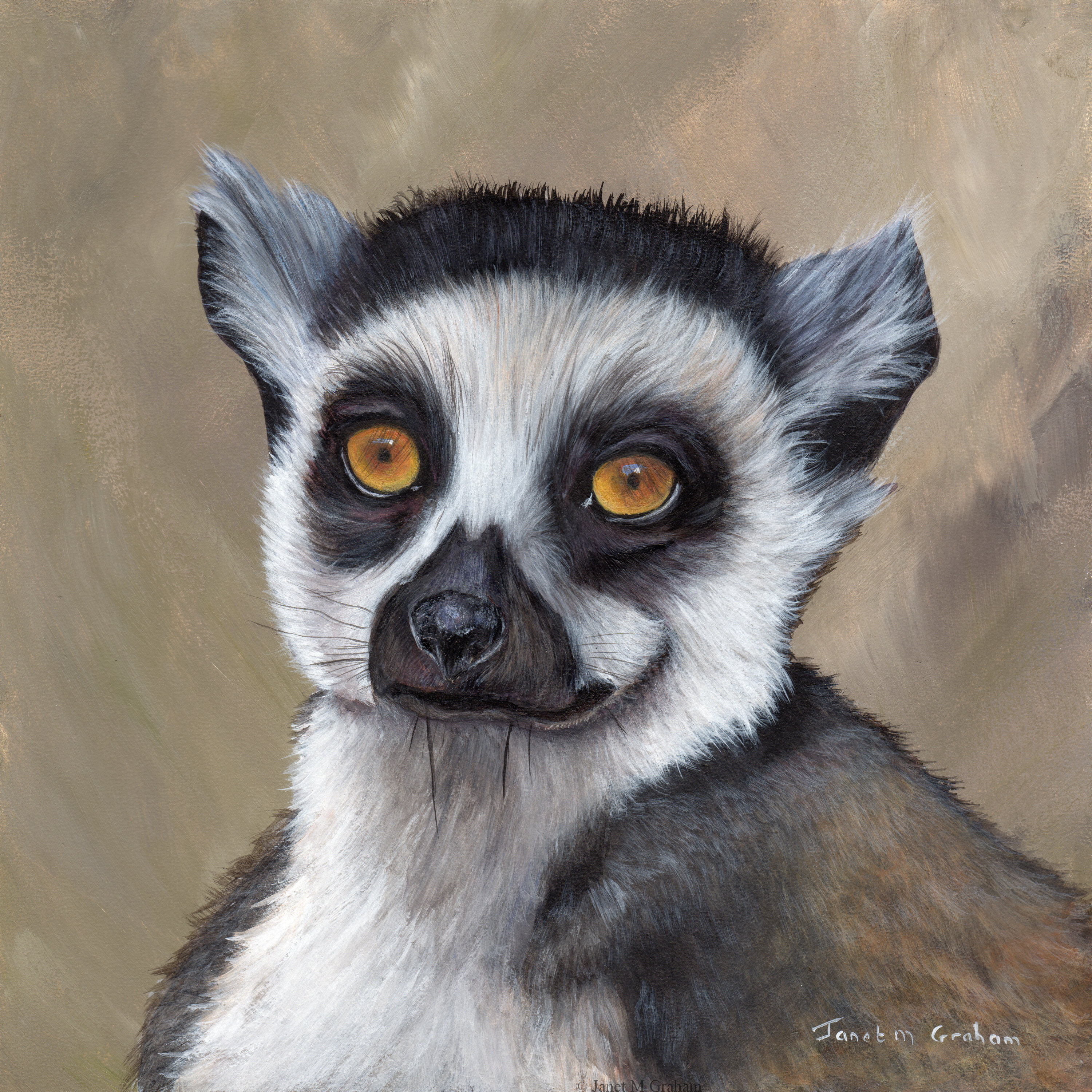 angst Verdorie Sandalen Lemur / Wildlife Painting / Animal Art / SFA / Original Hand - Etsy Israel