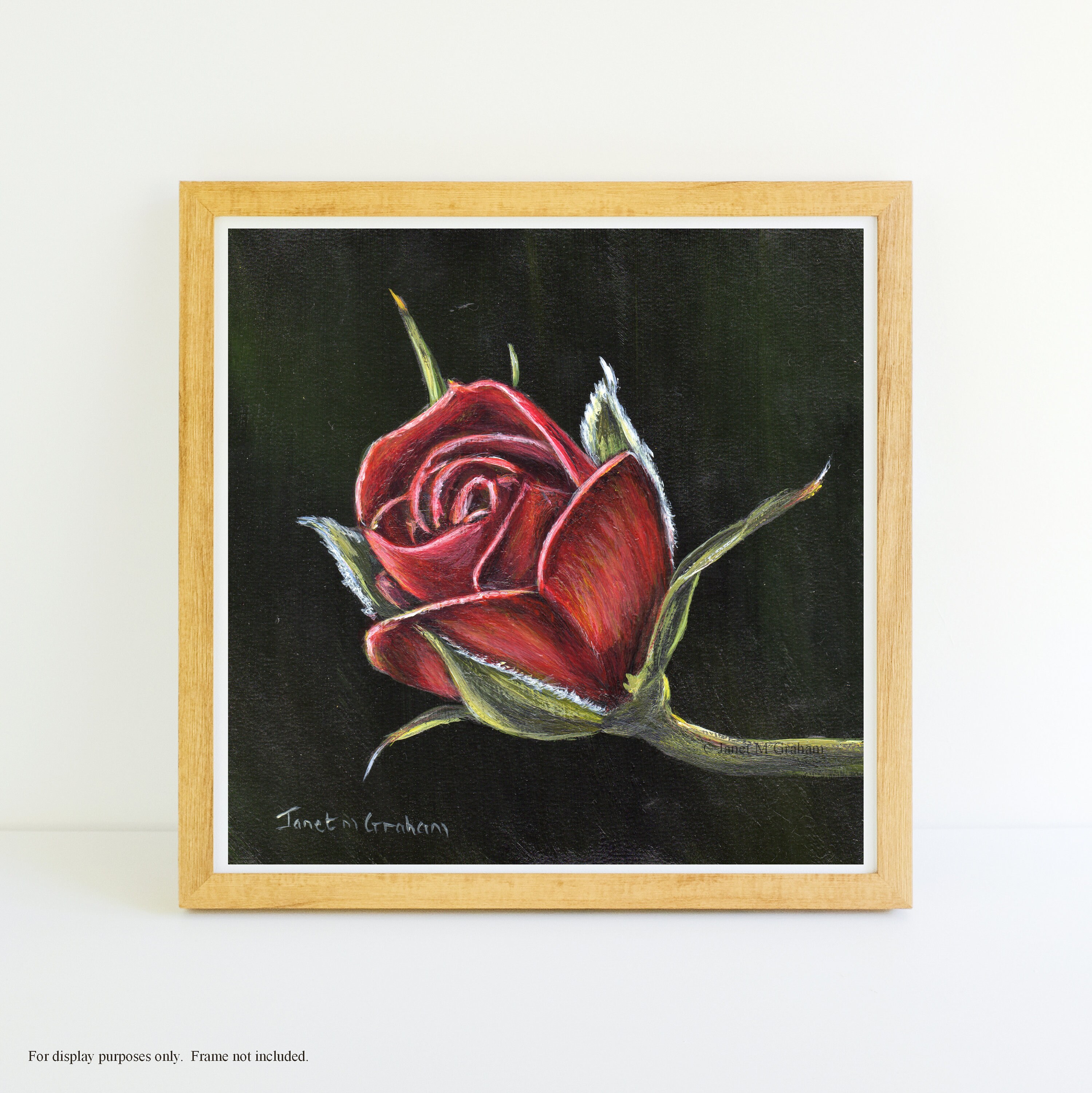 Floral Art - Rose Painting - Red Rose -SFA- Original Floral Acrylic ...