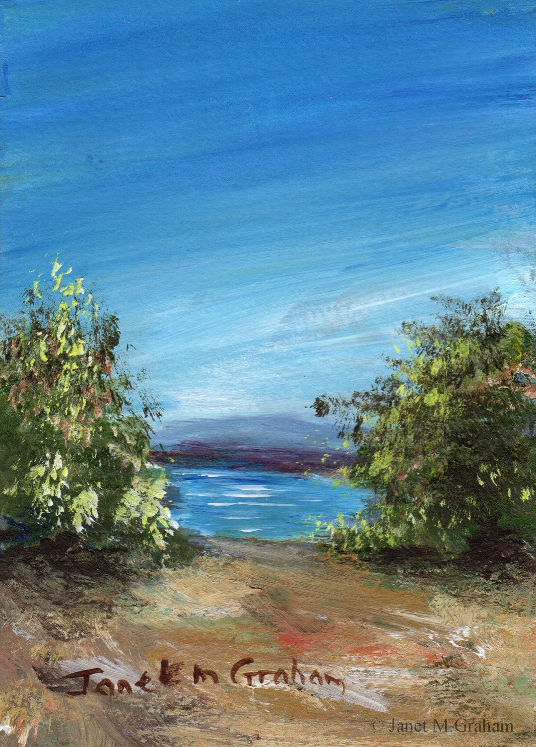 Seascape ACEO Beach Sea Ocean Original Acrylic ACEO Seascape Painting ...