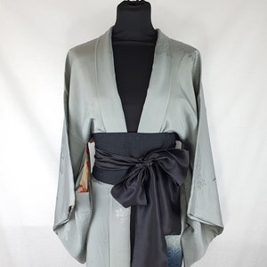Upcycled Kimono Obi Black Silk Asanoha Cummerbund Belt - Etsy