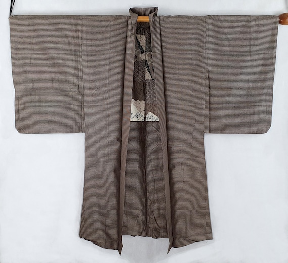 Oshima Tsumugi Brown Silk 1970's Vintage Natsume … - image 1