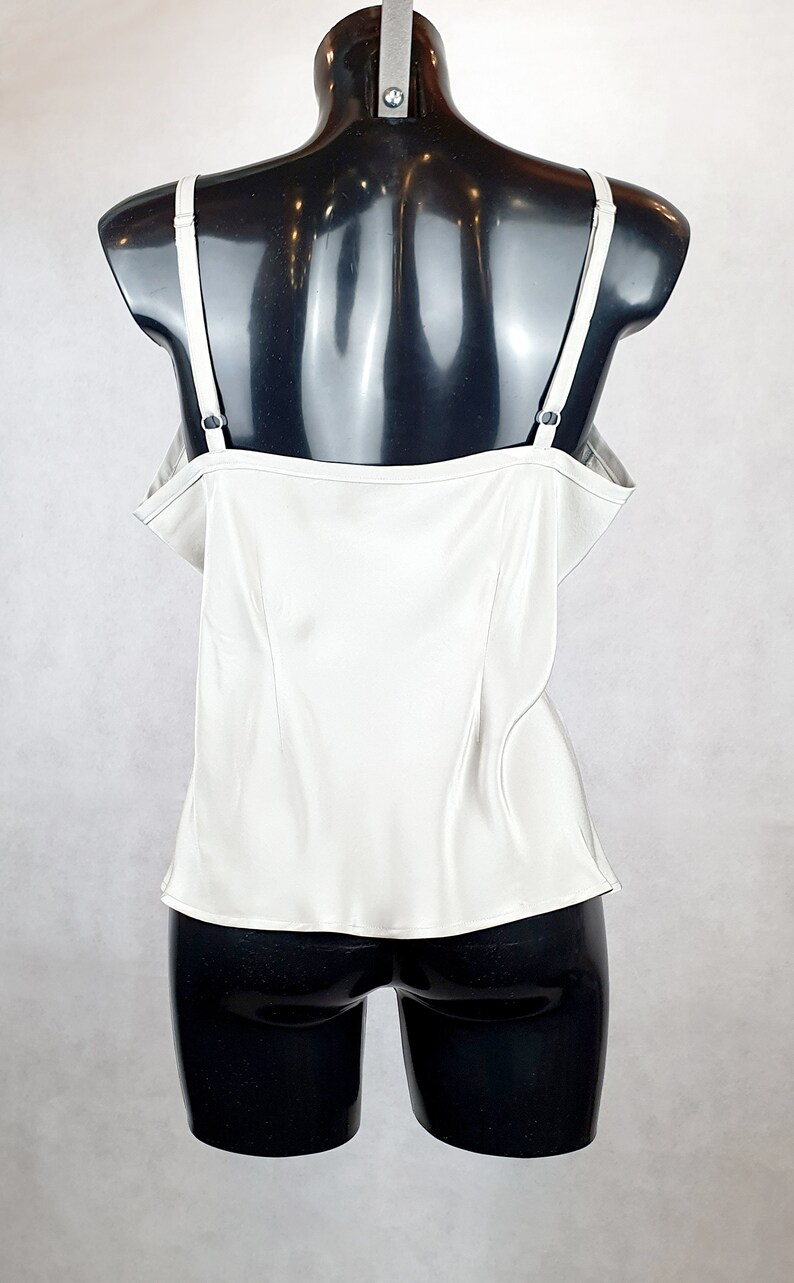 Dove Grey Silk Crepe De Chine Camisole Top