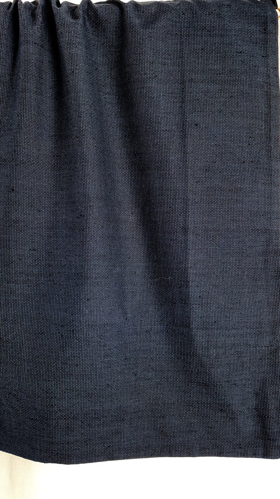 Navy Blue Tsumugi Silk 1970's Vintage Kasuri Weav… - image 4