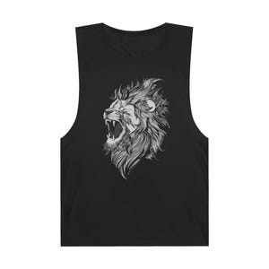 Lion Graphic Unisex Tank Top, Casual Summer Wear, Gym Apparel, Gift for Animal Lovers, Music Festivals, Beach Outings image 1