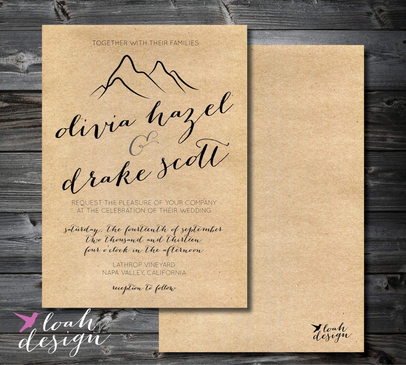 Rustic Mountain Wedding Invitation Suite // PRINTABLE // | Etsy