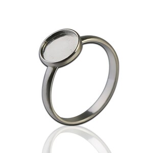 Round Bezel Blank Ring for Gluing or Setting Sterling Silver Ring Mounting Cabochon Ring Setting Wholesale ID26604 image 3