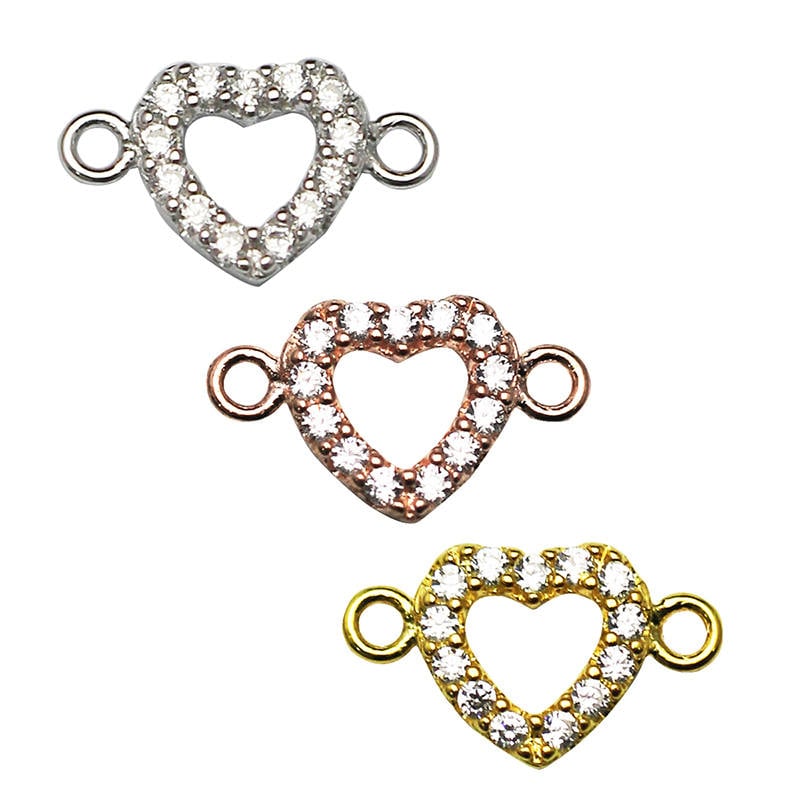 Heart Bracelet Connectors Heart Charms for Bracelets Valentine Love Connector Heart Connectors Jewelry Supplies 28x20mm