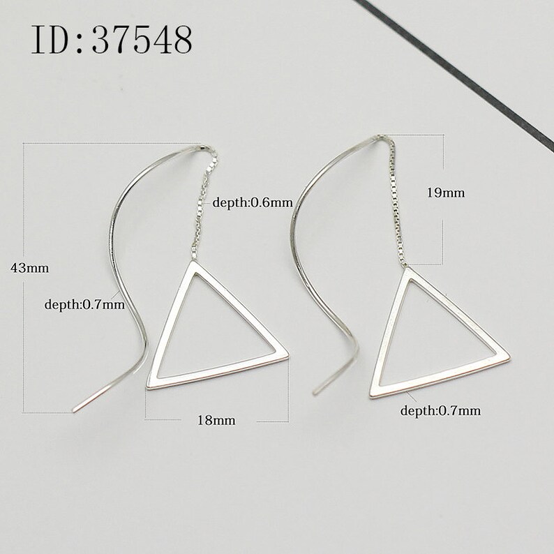 Sterling Silver Threader Earrings Long Chain Threader Earrings Bar Earrings Jewelry sets Earring ID37547