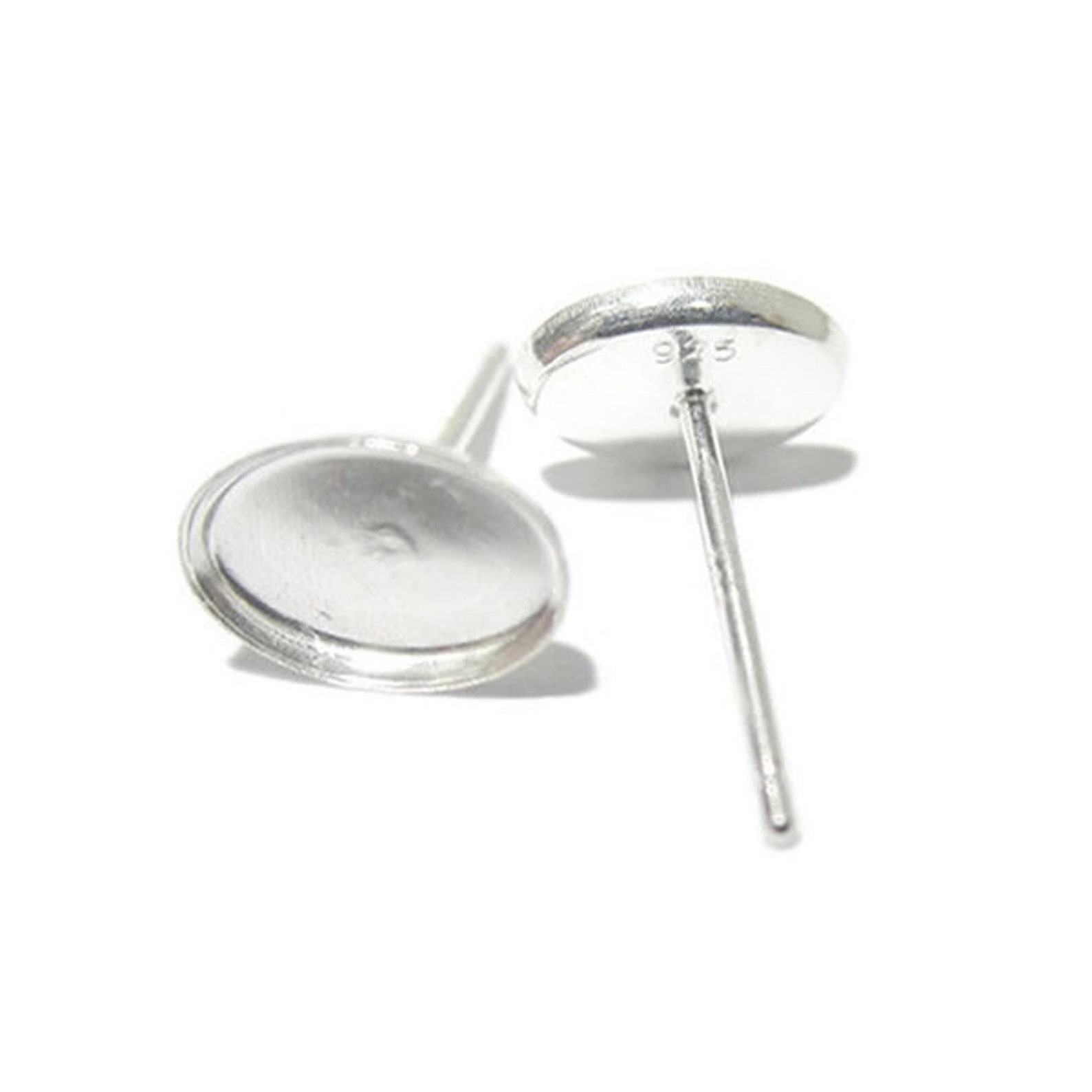 Earring Components 925 Silver Stud Earring Blank With Oval Etsy