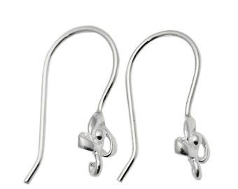 925 argent Sterling Earwires Français oreille crochets fleur à la main boucle d’oreille résultats Jewellery Making Supplies ID 34937