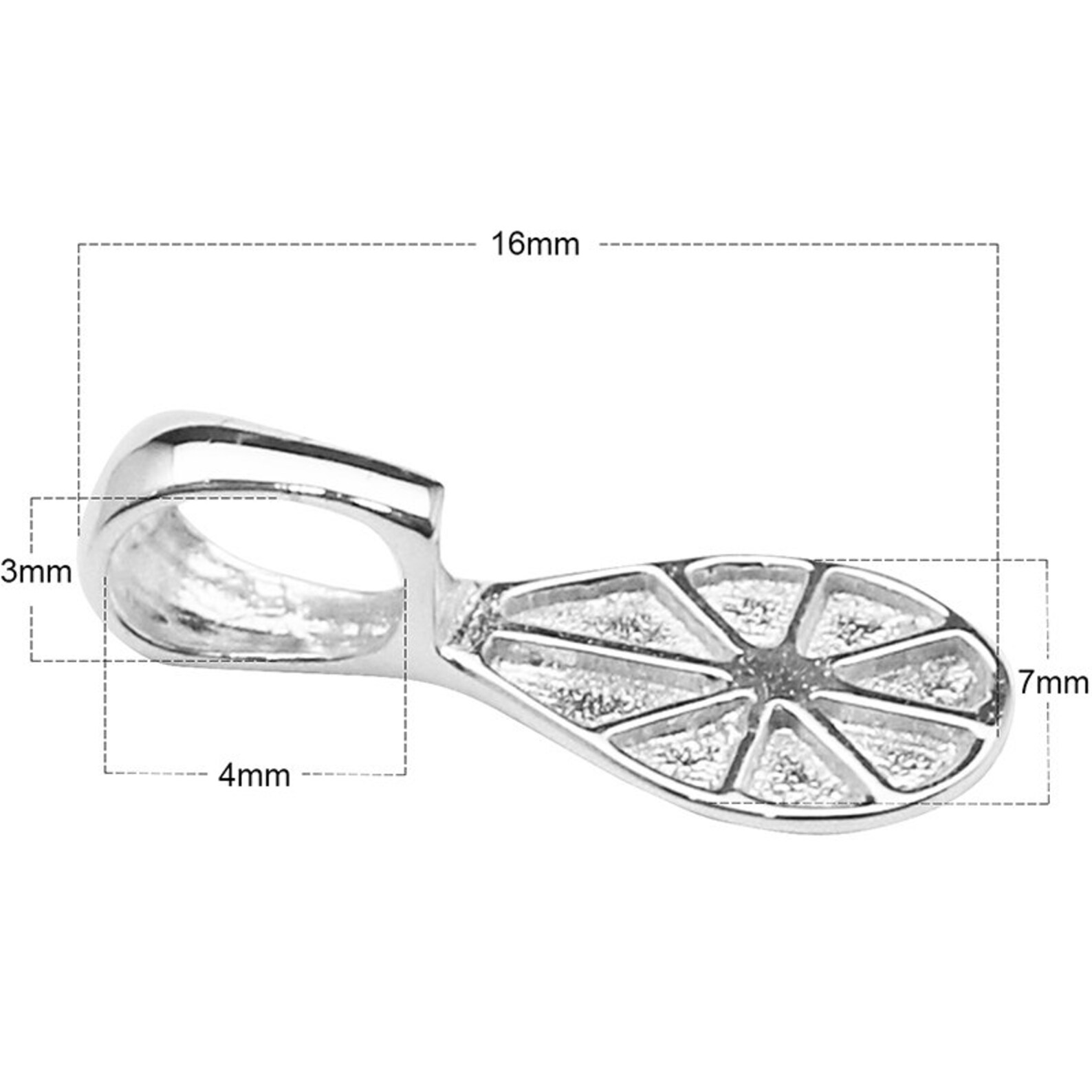 925 Sterling Silver Pendant Bail Jewelry Findings Glueon Flat Etsy