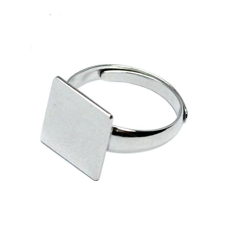 Square Ring Blanks 925 Sterling Silver Ring Setting With 12 Mm Etsy