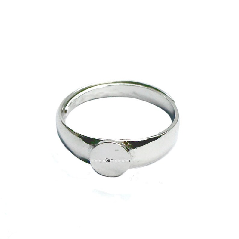 925 Sterling Silver Ring Blanks Ring Cabochon Setting 6 mm Etsy