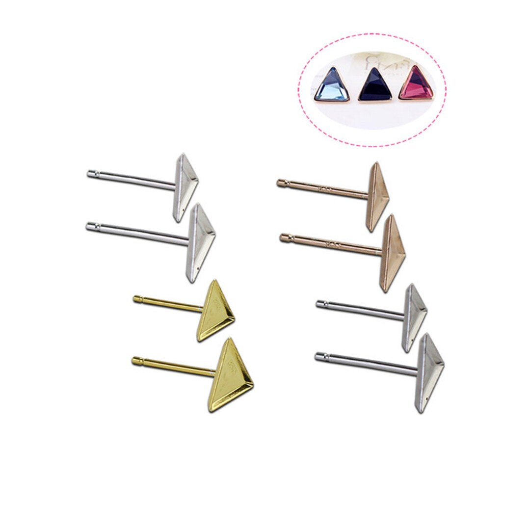Earring Stud Blanks Sterling Silver Lsosceles Triangle Blank Etsy