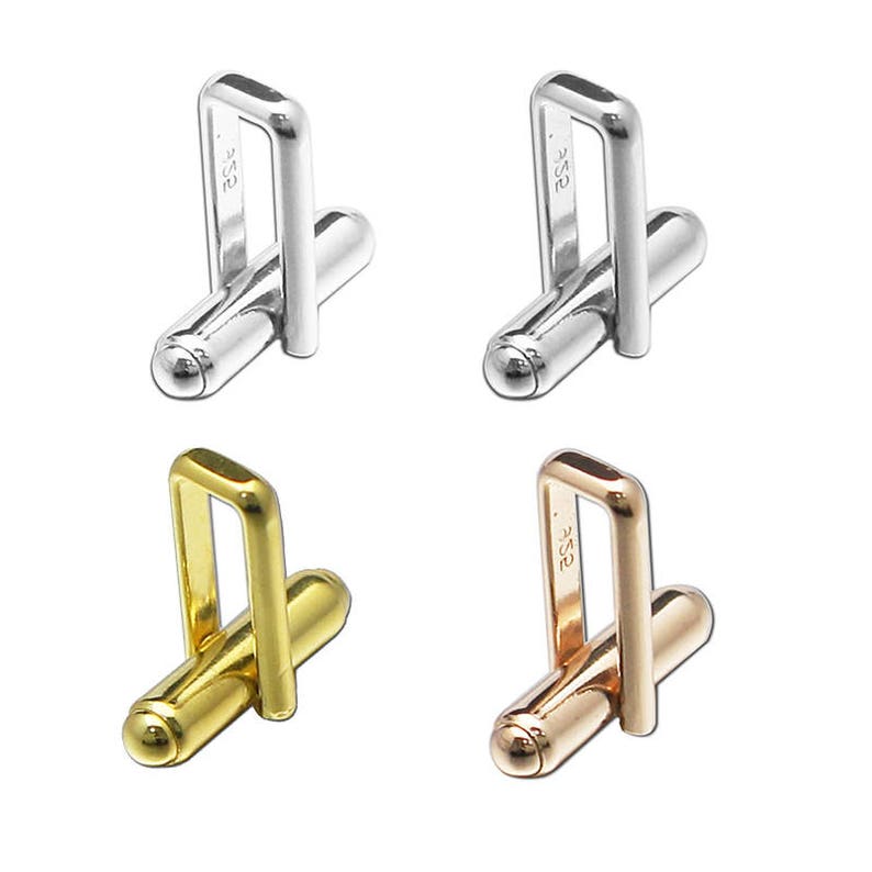 Cufflink Finding Backing 925 Pure Silver Cufflink Parts for Etsy