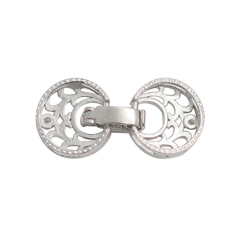 Sterling Silver Fold Over Clasp Round Components for Necklace Etsy