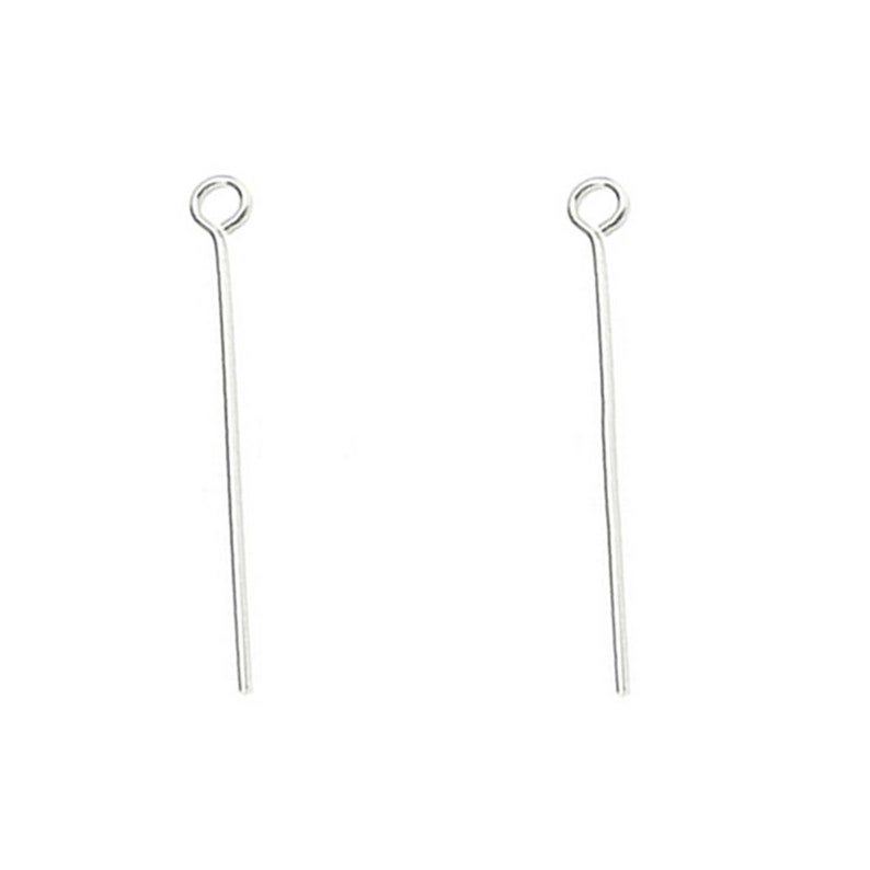 Hot sale 925 Sterling silver Eyepin,100 pcs of sterling silver Eye Pin 19mm long NOBS24967S image 2