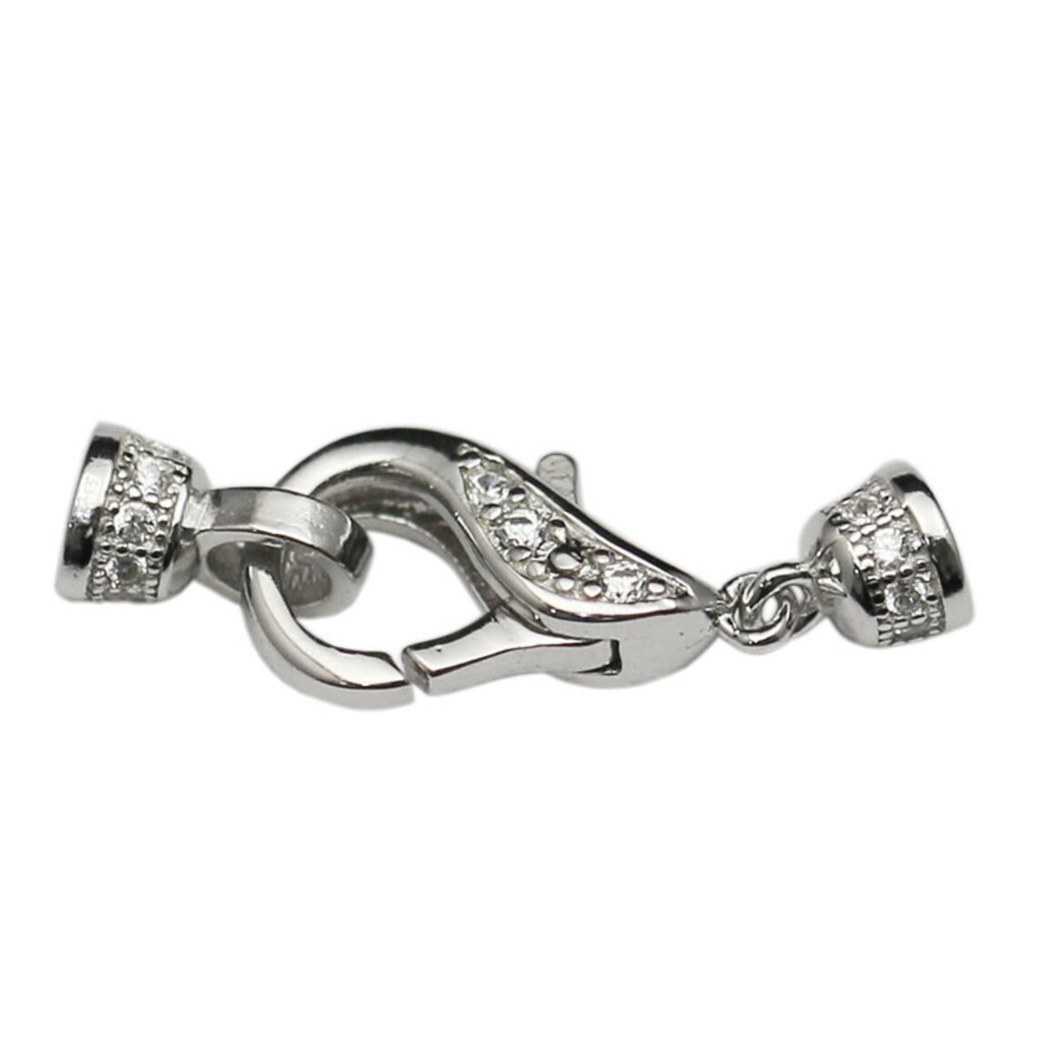 Sterling Silver Lobster Claw Clasp End Cap Clasp for Bracelet Etsy